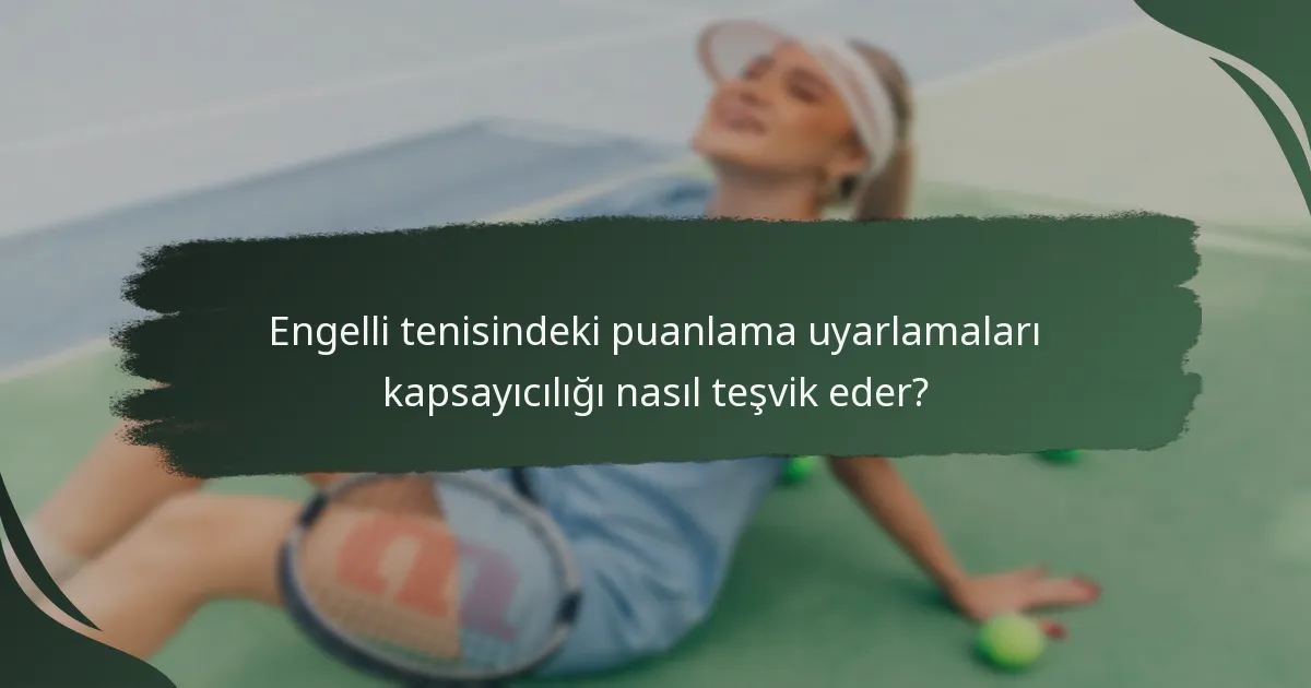 Engelli tenisindeki puanlama uyarlamaları kapsayıcılığı nasıl teşvik eder?