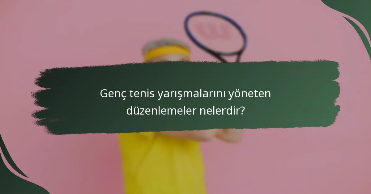 Genç tenis yarışmalarını yöneten düzenlemeler nelerdir?