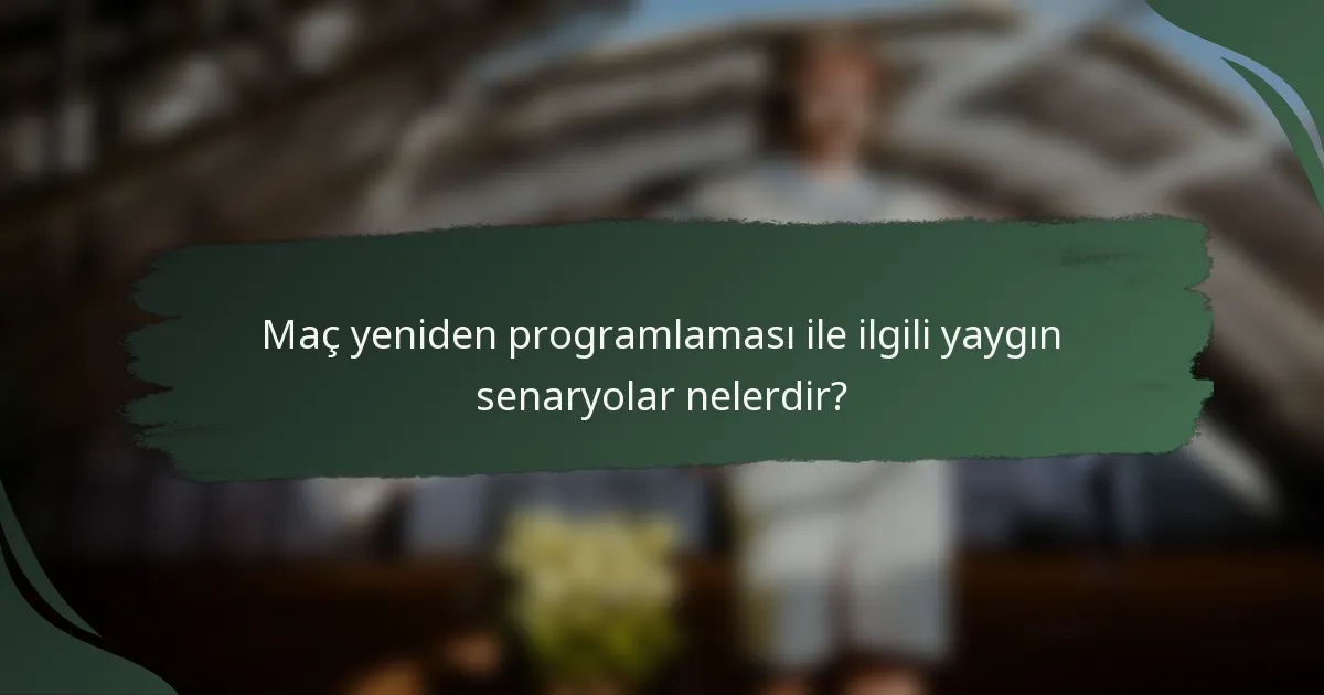 Maç yeniden programlaması ile ilgili yaygın senaryolar nelerdir?