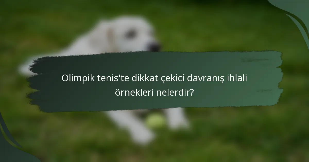 Olimpik tenis'te dikkat çekici davranış ihlali örnekleri nelerdir?