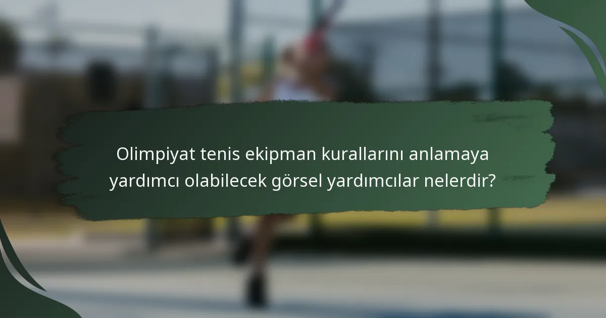 Olimpiyat tenis ekipman kurallarını anlamaya yardımcı olabilecek görsel yardımcılar nelerdir?