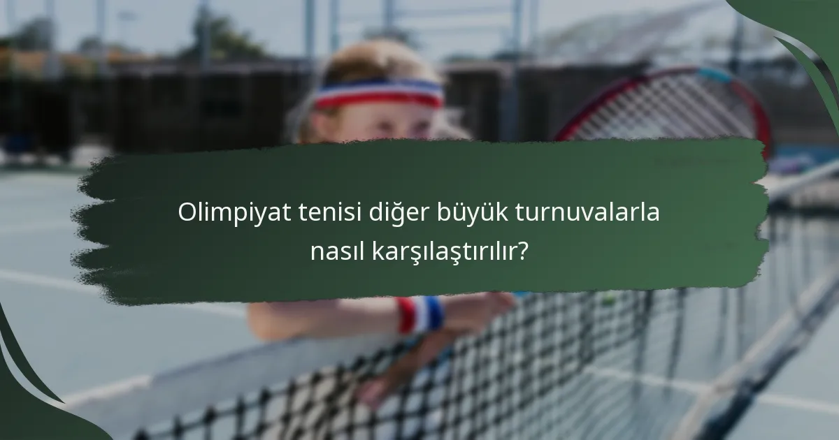 Olimpiyat tenisi diğer büyük turnuvalarla nasıl karşılaştırılır?