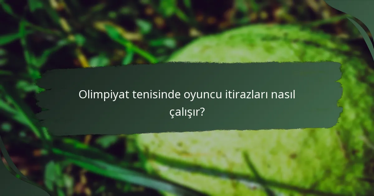 Olimpiyat tenisinde oyuncu itirazları nasıl çalışır?