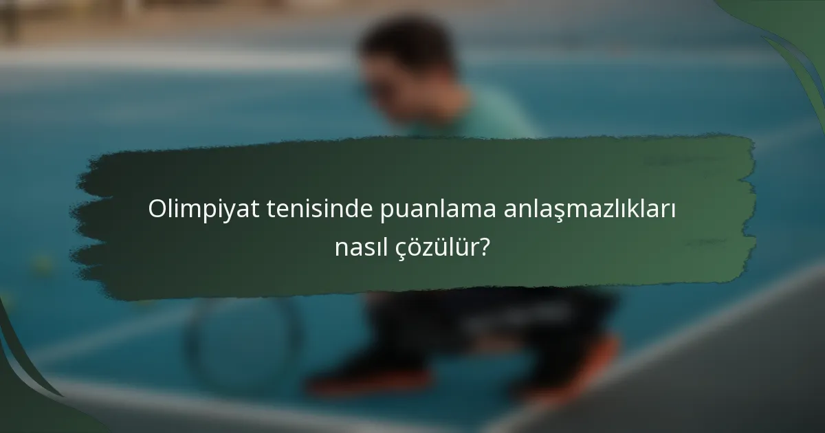 Olimpiyat tenisinde puanlama anlaşmazlıkları nasıl çözülür?