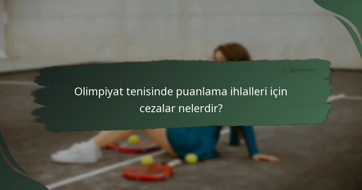 Olimpiyat tenisinde puanlama ihlalleri için cezalar nelerdir?