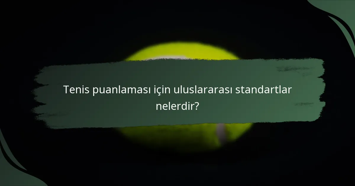 Tenis puanlaması için uluslararası standartlar nelerdir?